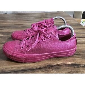 Converse Chuck Taylor All Star Fuchsia‎ Glitter Shoes Womens 8 Mens 6 164550C